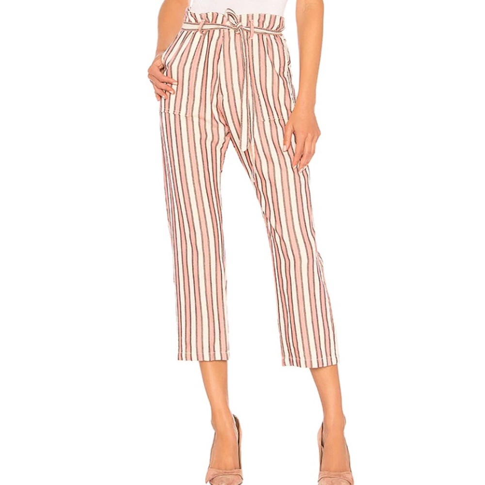 The Great. Convertible Trouser in Pink Stipe